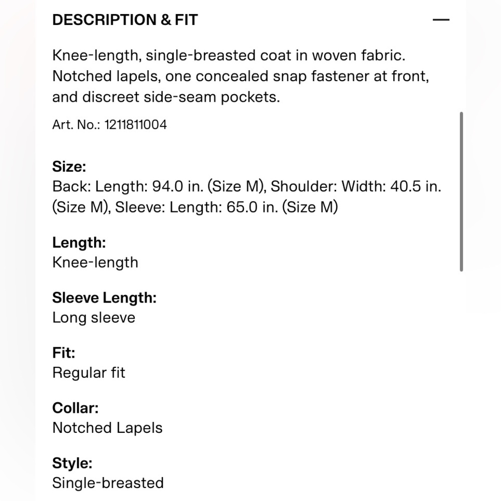 SINGLE-BREASTED COAT XSmall - Picture 12 of 12